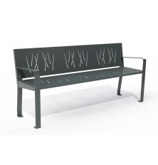 BANC URBAIN LISERON EN ACIER 
MOBILIER URBAIN D EXTÉRIEUR POUR ESPACE PUBLIC
BANC ACIER LISERON AVEC OU SANS ACCOUDOIRS