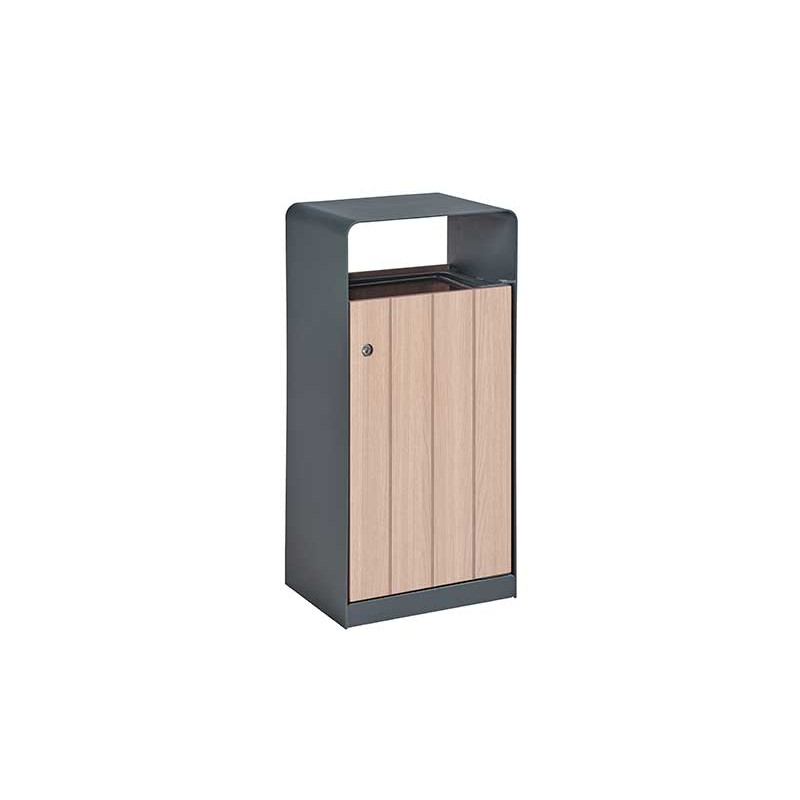 CORBEILLE RECTANGLE SOLANDO ACIER ET BOIS COMPACT DESIGN NATUREL
POUBELLE PUBLIQUE 60 L CONTRE POLLUTION URBAINE