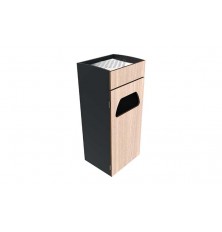 CORBEILLE CENDRIER RECTANGLE SHELBY ACIER ET BOIS COMPACT
POUBELLE AVEC CENDRIER POUR ESPACE FUMEUR EXTÉRIEUR