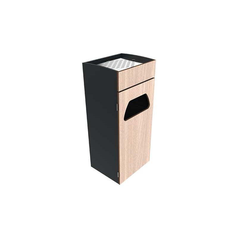 CORBEILLE CENDRIER RECTANGLE SHELBY ACIER ET BOIS COMPACT
POUBELLE AVEC CENDRIER POUR ESPACE FUMEUR EXTÉRIEUR