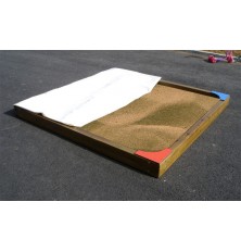 Bac à sable Loeva 120 x 120 cm avec bâche et tapis - à peindre